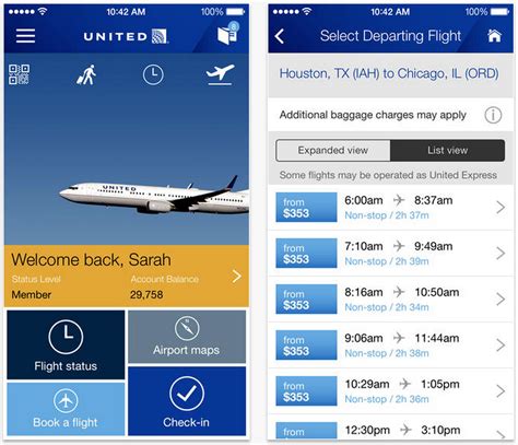 united airlines official site app